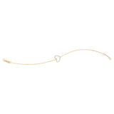14K Yellow Gold Open Heart Cubic Zirconia Bracelet. Adjustable Cable Chain 7" to 7.50"
