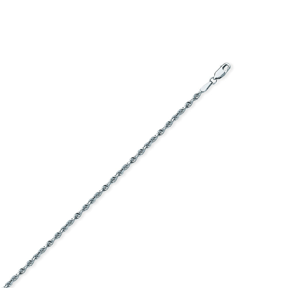 Sterling Silver Rope Chain Anklet 10" length