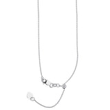22" Adjustable Cable Chain Necklace with Slider 14K White Gold 0.9 mm 2.1 grams