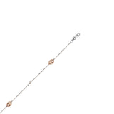 Rose Gold and Rhodium Plated Sterling Silver Puff Plate Anklet 10