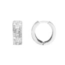 Sterling Silver Basketweave Pattern Hoop Earrings - Sterling Silver - by Dazyle