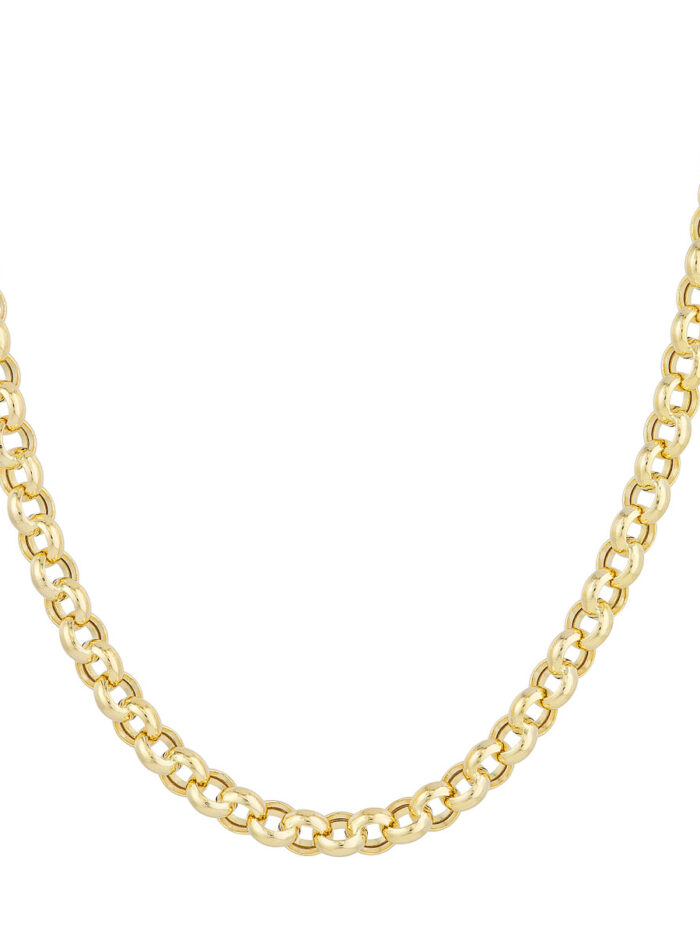 14K Yellow Gold 8mm Hollow Rolo Chain Pear Shape Lobster Lock - Bracelet - by Dazyle