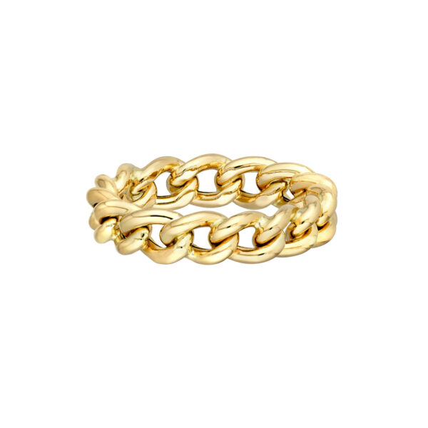 Concave Open Curb Ring | 14K Yellow Gold |Sizes 6, 7, 8 - by Dazyle