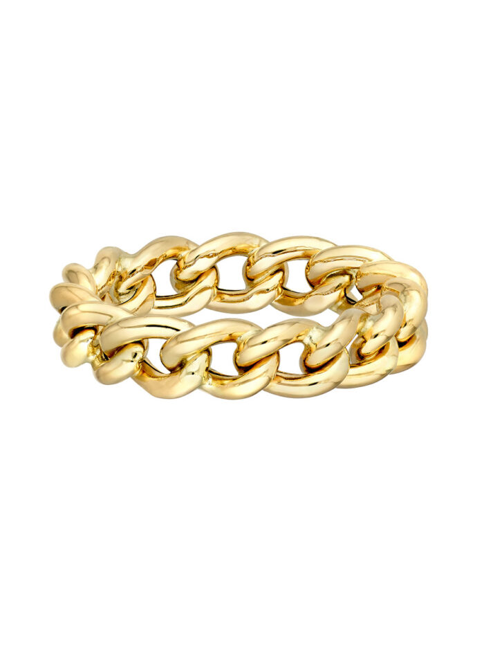 Concave Open Curb Ring | 14K Yellow Gold |Sizes 6, 7, 8 - by Dazyle