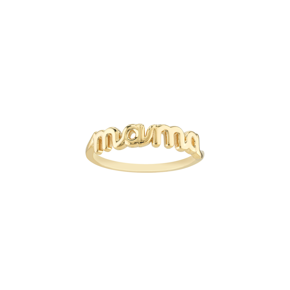 Cursive Mama Ring - 14K Yellow Gold - Sizes 6, 7, 8 - by Dazyle