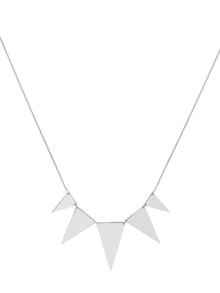 Sterling Silver Graduated Triangles Necklace with Cable Chain - Adjustable - by Dazyle