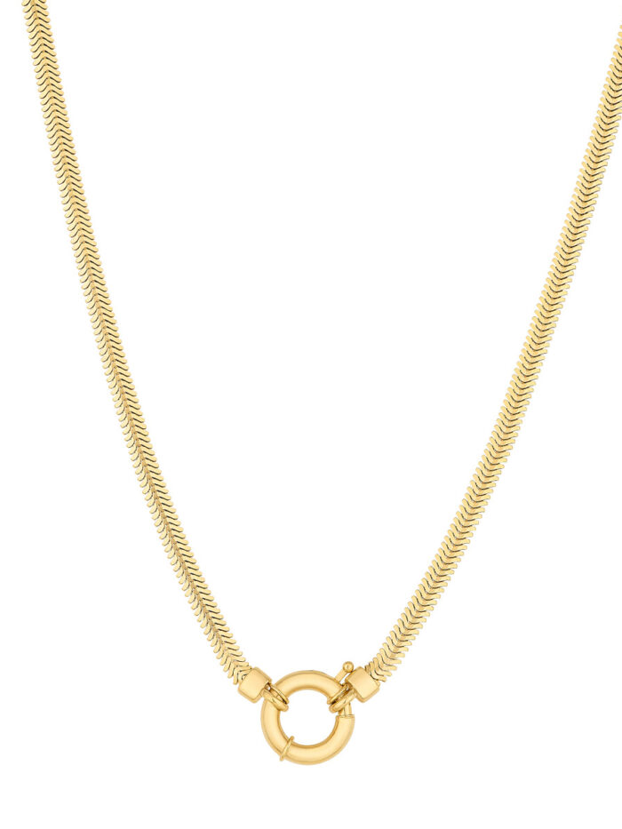 Fancy Lock Snake D/C Chain - 14K Yellow Gold - 18.0 inch - by Dazyle