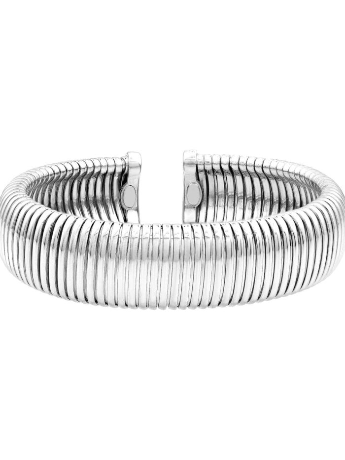 Sterling Silver Open Bangle - 18mm - Tubogas Design - by Dazyle