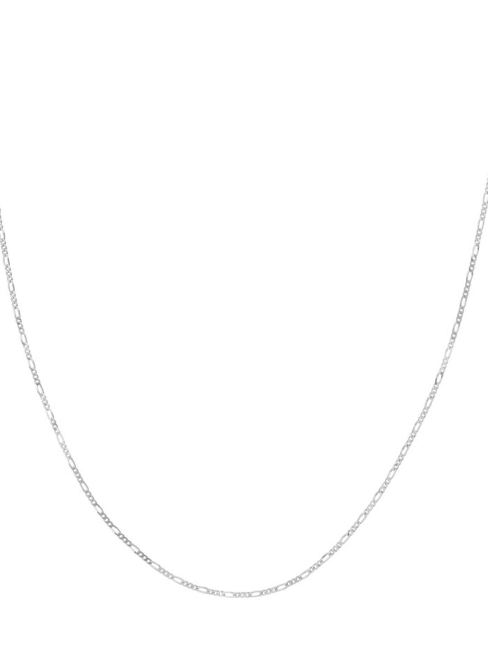 1.28mm Adjustable Child's Figaro Chain - 14K White Gold (13 to 15 inches) - by Dazyle