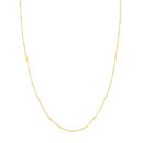 Bar Station Cable Chain Necklace - 14K Yellow Gold 16 Inch - by Dazyle