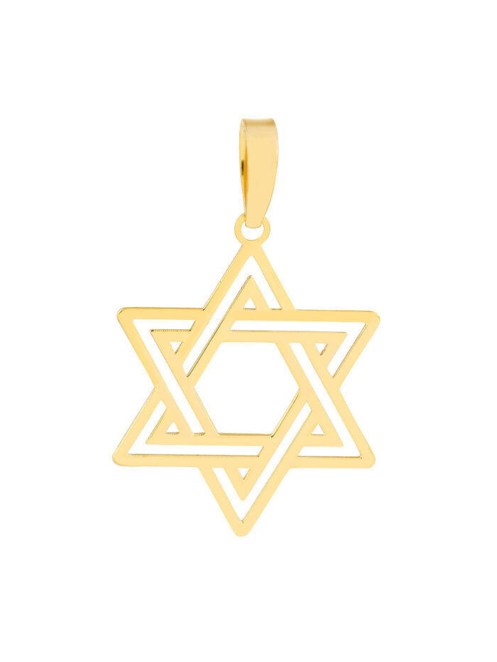 Star Of David Pendant - 14K Yellow Gold - by Dazyle