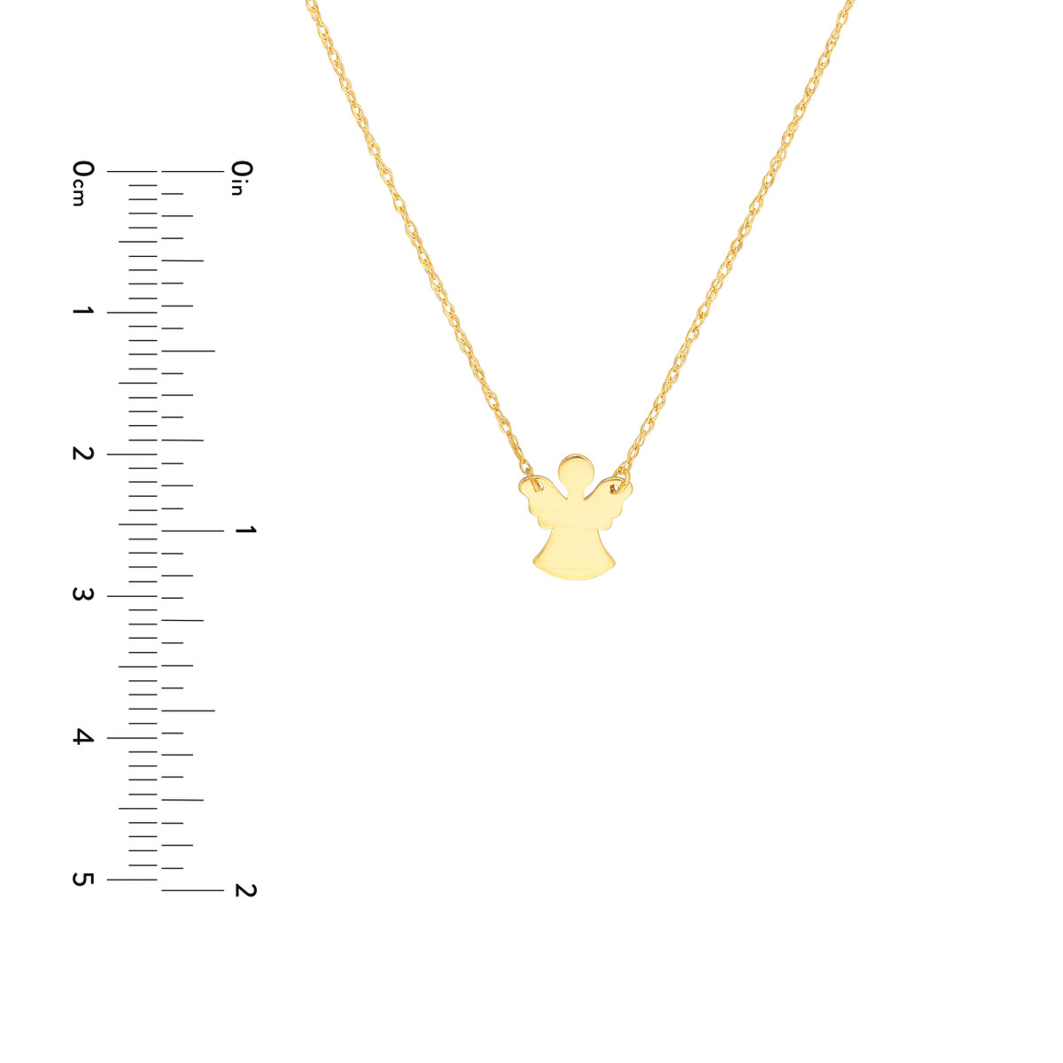 14K Yellow Gold Mini Angel Adjustable Necklace - 18 Inches - by Dazyle - Image 5