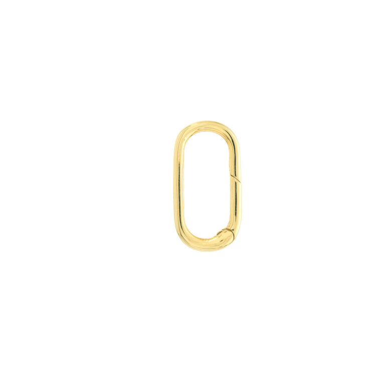 Paper Clip Shaped Push Lock 14K Yellow Gold Jewelry Element - 14K Yellow Gold - by Dazyle