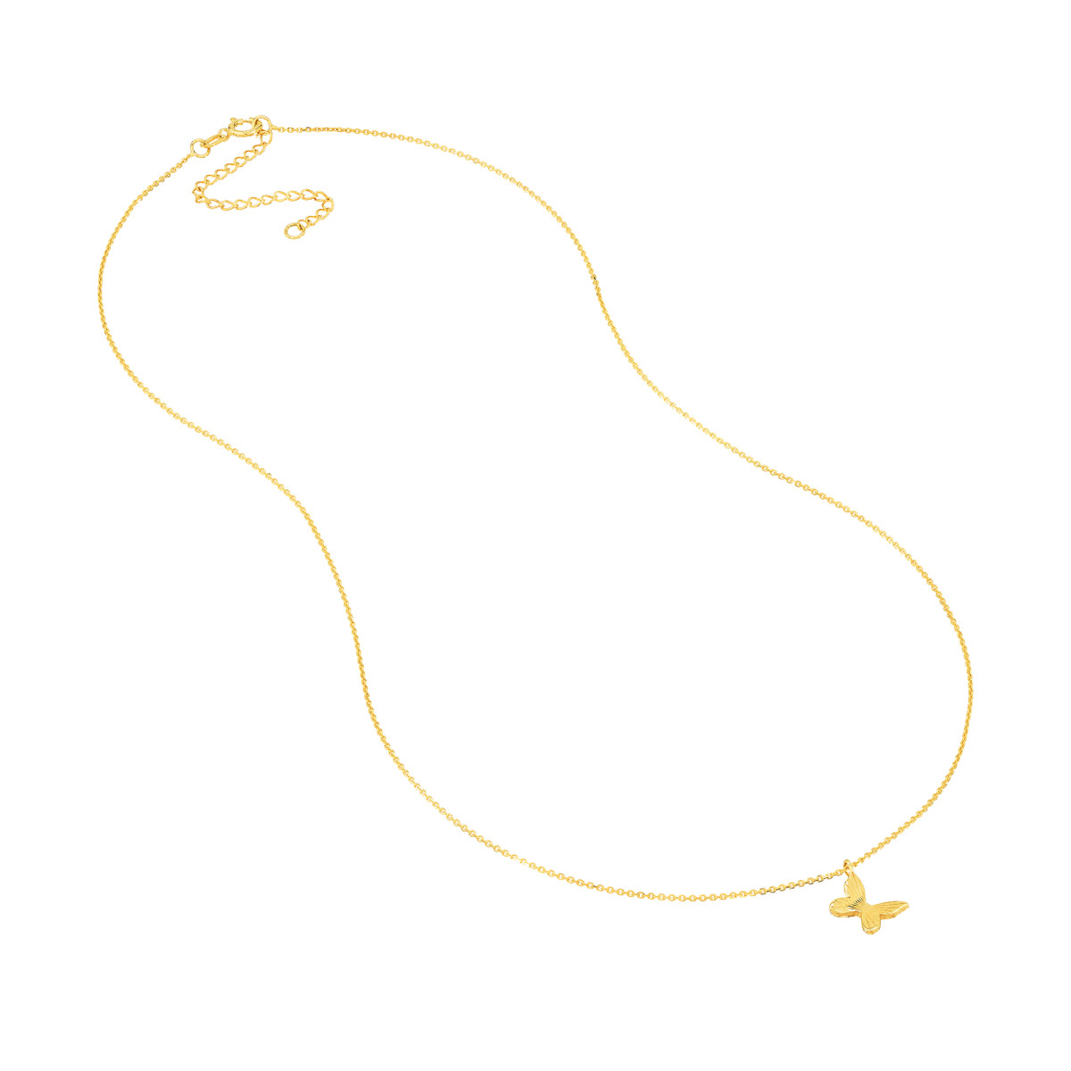 Tilted Butterfly Necklace - 14K Yellow Gold Adjustable 16 to 18 Inches - by Dazyle - Image 4
