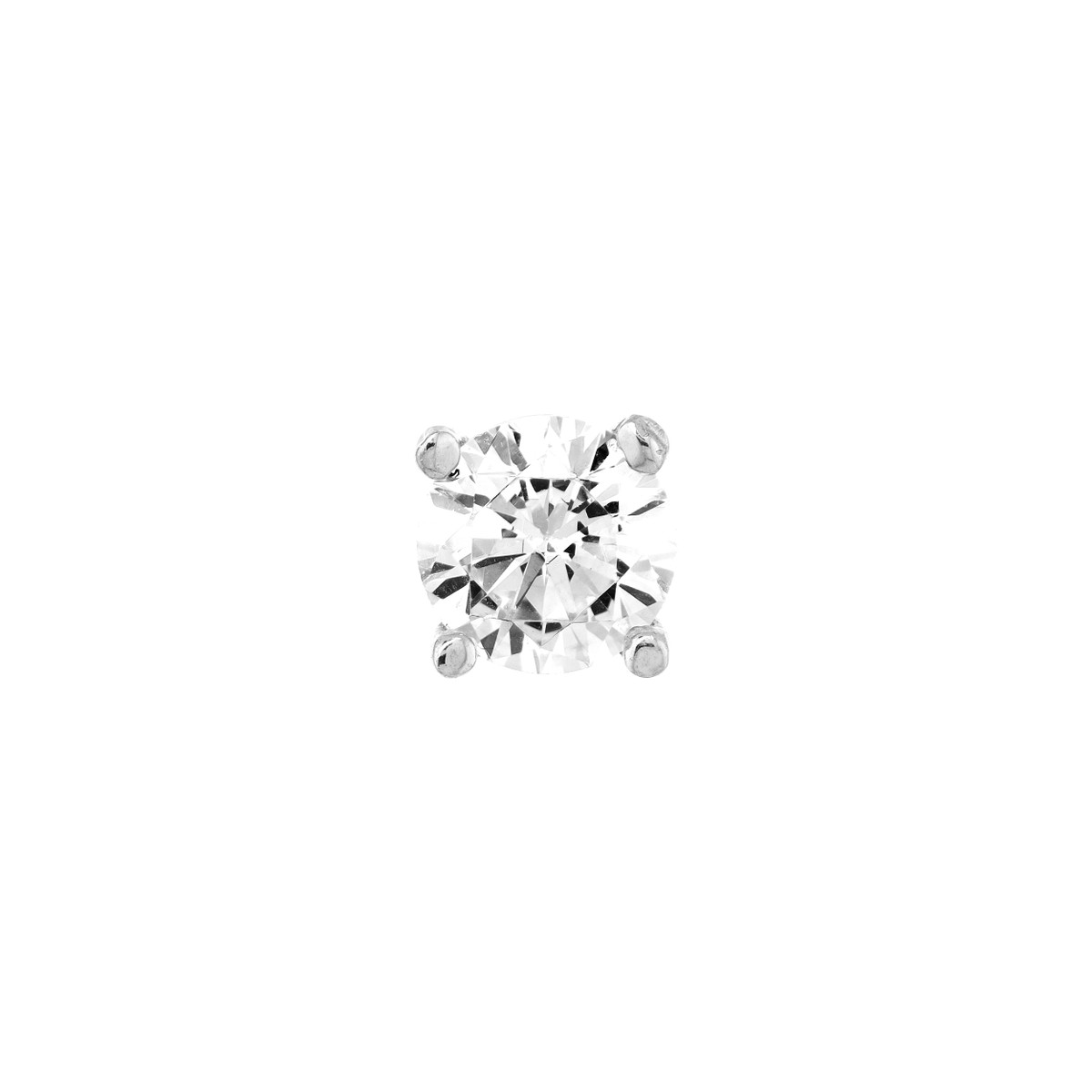 4.5mm CZ Stud Earrings - Post & Nut Closure - 14K White Gold - by Dazyle - Image 2