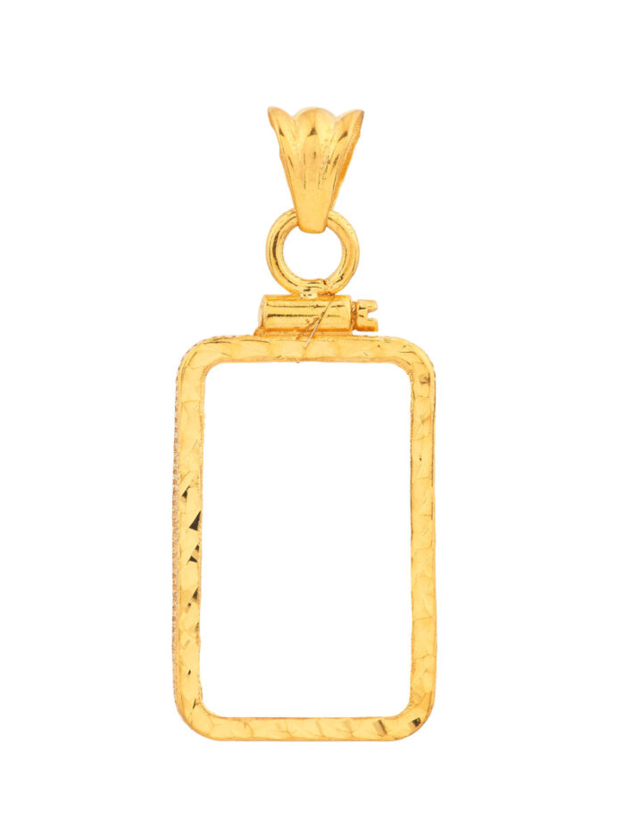 14K Yellow Gold Screw Top Coin Bezel - Pamp Suisse Coin Bezel - Pendant - by Dazyle