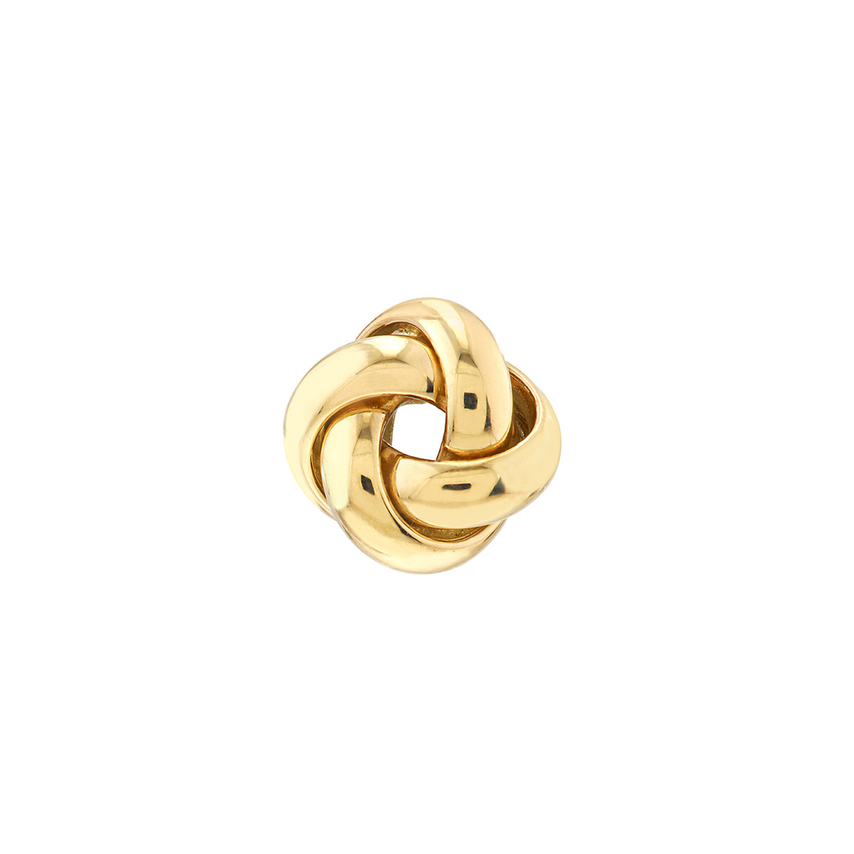 9mm Puffed Love Knot Stud Earrings - 14K Yellow Gold - by Dazyle - Image 3