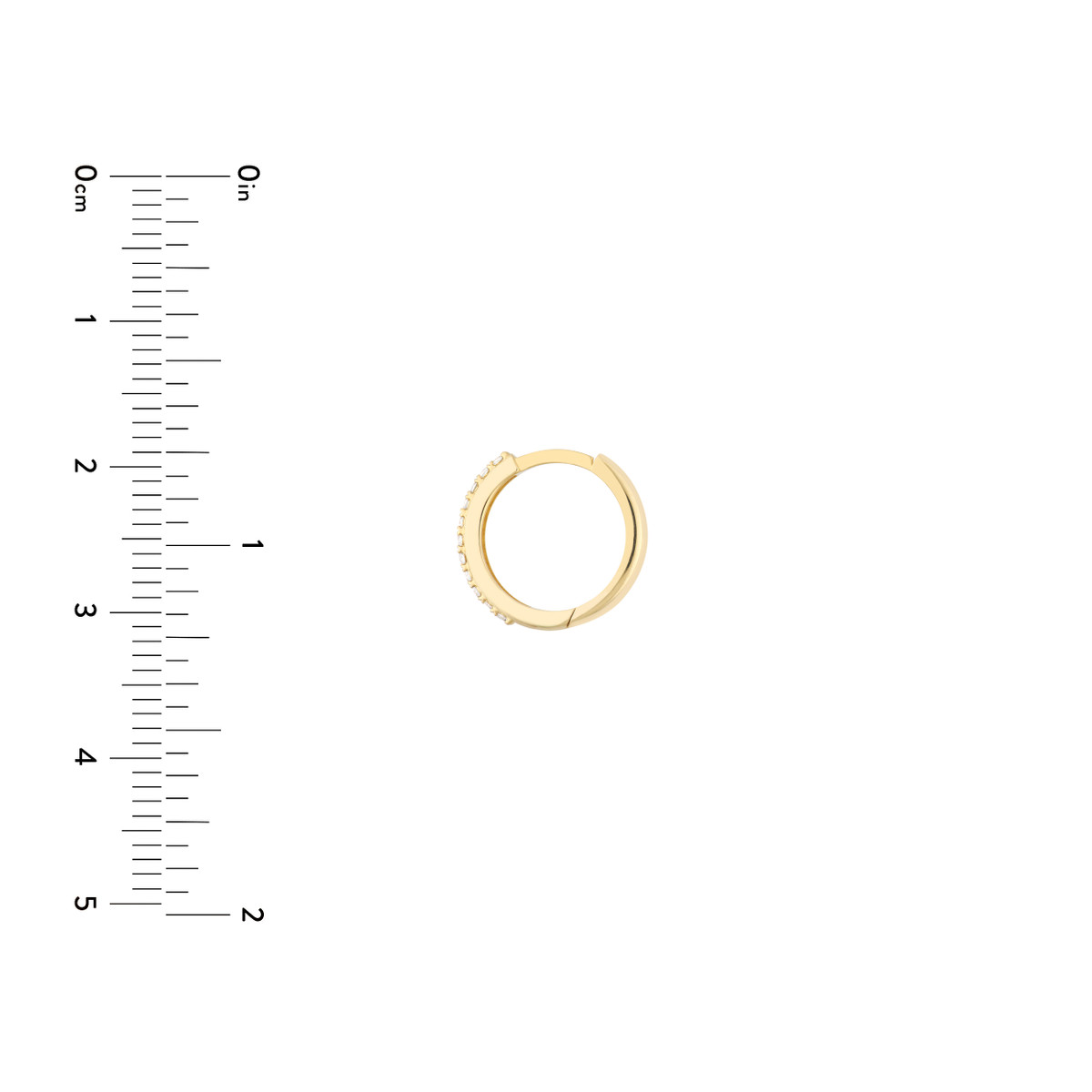 1/6tcw Diamond Huggie Earrings - 14K Yellow Gold - by Dazyle - Image 5