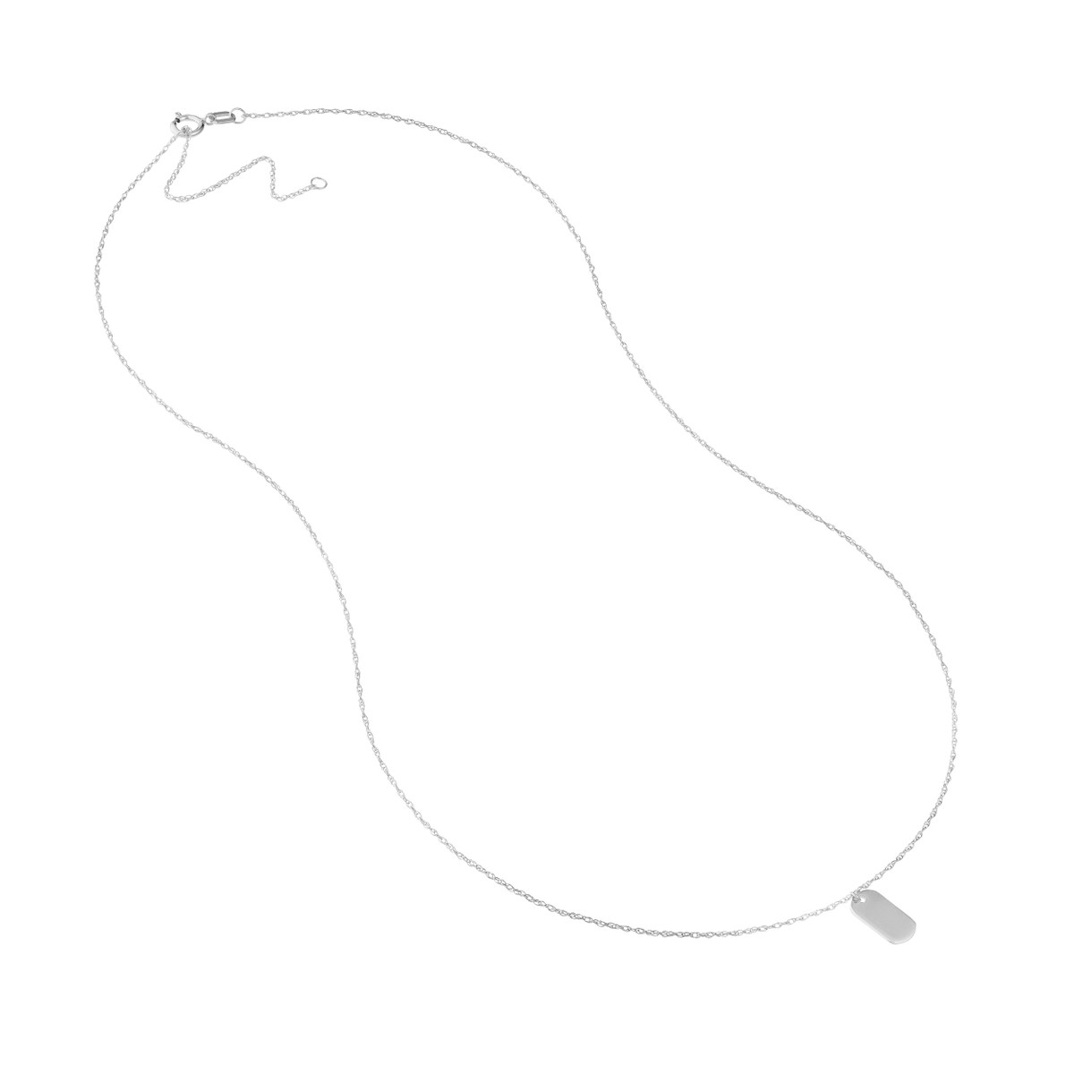 So You Mini Dog Tag Adjustable Necklace - 14K White Gold - 18 Inches - by Dazyle - Image 3