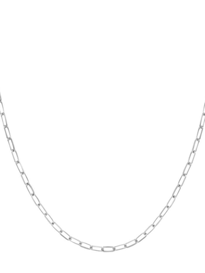Sterling Silver Paper Clip Chain Necklace with Lobster Lock - 2.2mm - 16-Inch - by Dazyle