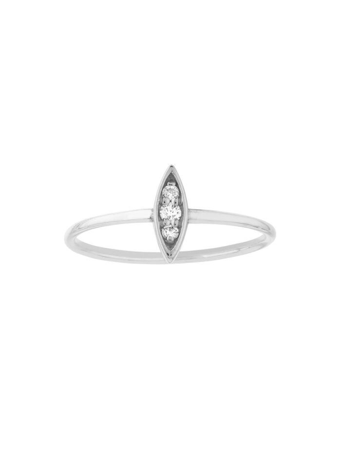 1/20tcw Marquise Diamond Cluster Ring - 14K White Gold - by Dazyle
