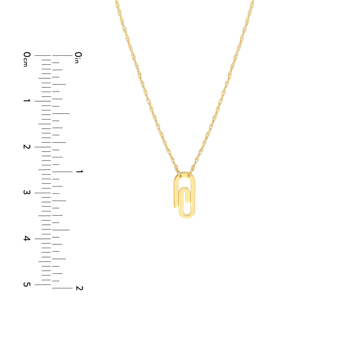 Paper Clip Necklace - 14K Yellow Gold Adjustable 16 to 18 inches - by Dazyle - Image 5
