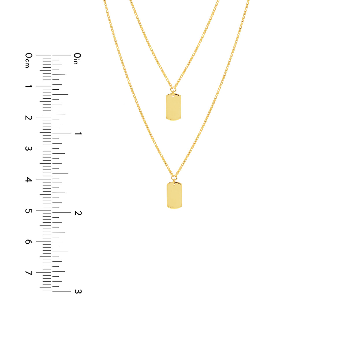 Double Dog Tag Adjustable Duet Necklace - 14K Yellow Gold 18 Inches - by Dazyle - Image 5