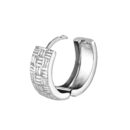 Sterling Silver Basketweave Pattern Hoop Earrings - Sterling Silver - by Dazyle