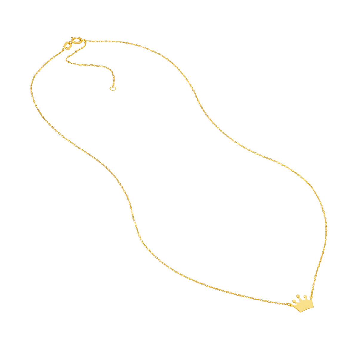 Mini Crown Pendant Necklace in 14K Yellow Gold - Adjustable 16 to 18 Inches - by Dazyle - Image 4