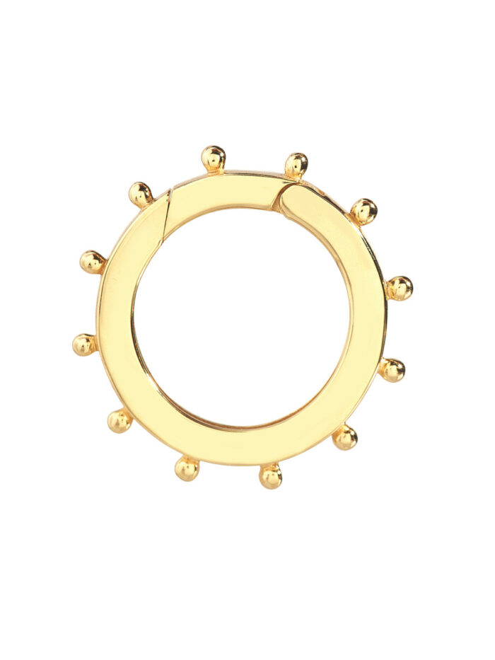 Large Round Push Lock 14K Yellow Gold Jewelry Element - 14K Yellow Gold - by Dazyle