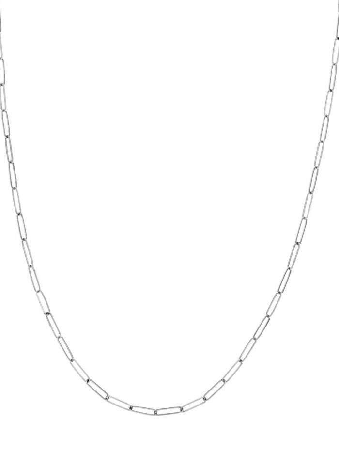 2.6mm Designer Long Link Chain - 14K White Gold - 16 Inch - by Dazyle