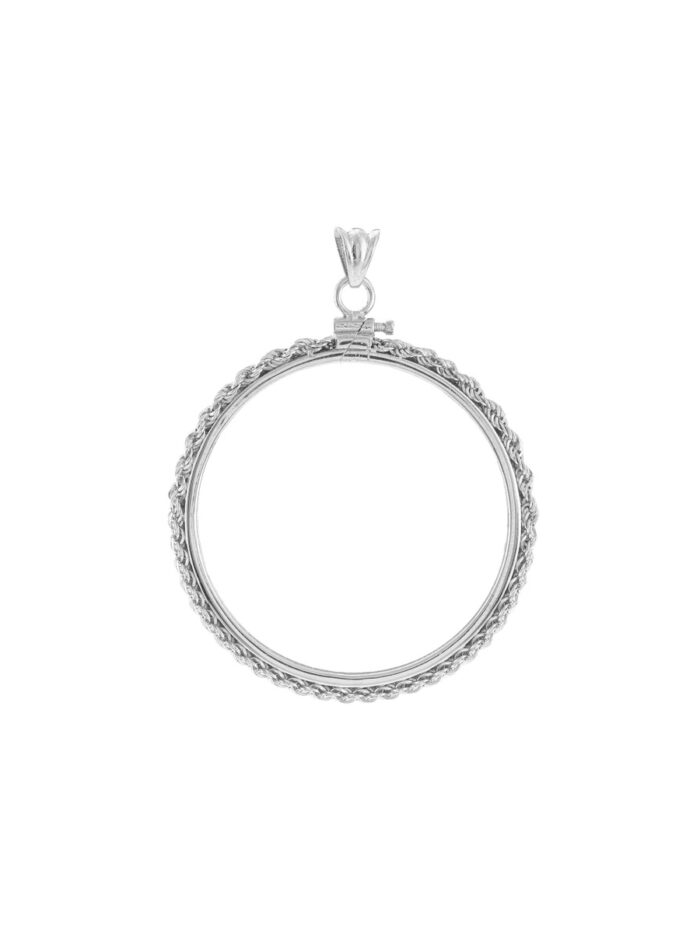 American Eagle 1 Oz Silver Coin Bezel - Sterling Silver Rope Style - by Dazyle