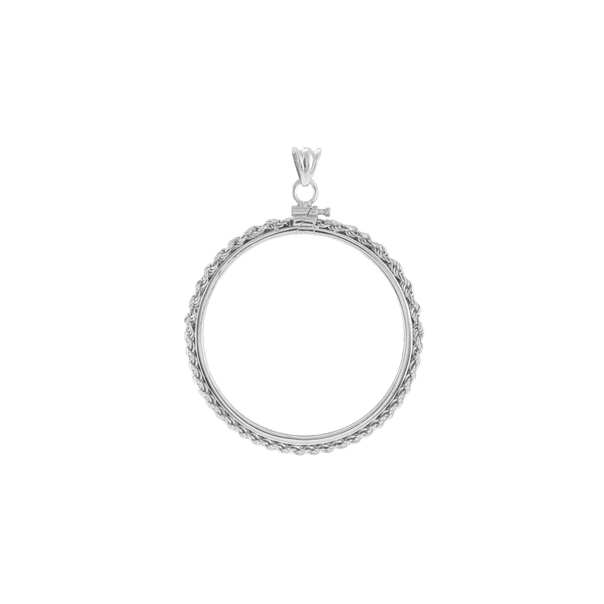 American Eagle 1 Oz Silver Coin Bezel - Sterling Silver Rope Style - by Dazyle