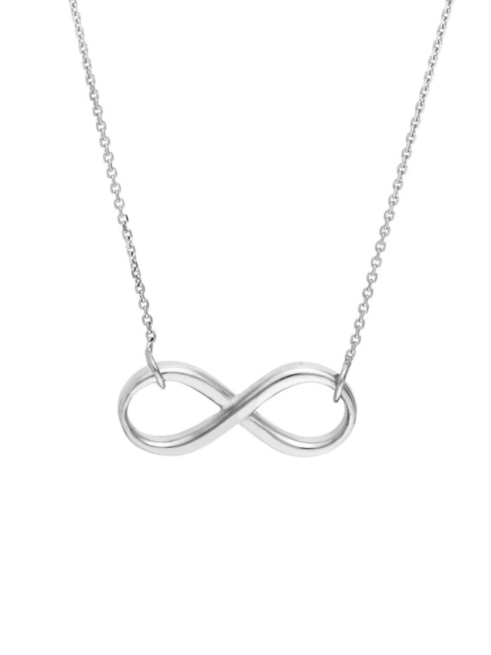 14K White Gold Infinity Adjustable Necklace - 14K White Gold 18" Adjustable - by Dazyle