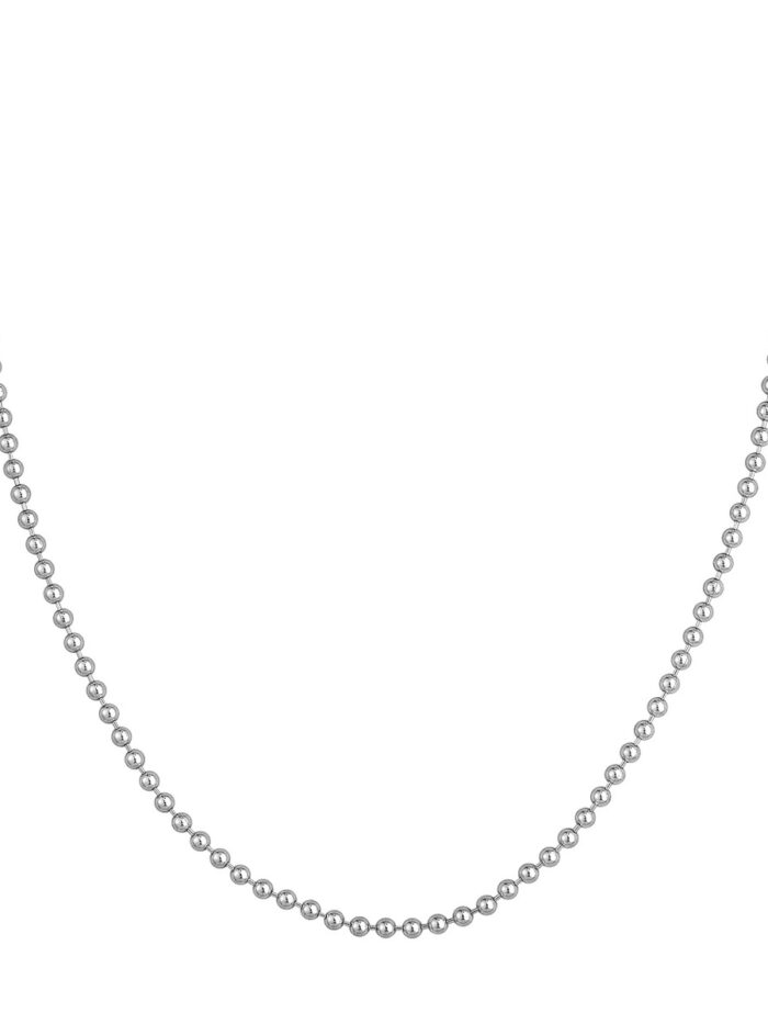 2.5mm Bead Chain Lobster Closure 14K White Gold - 18 Inch - by Dazyle