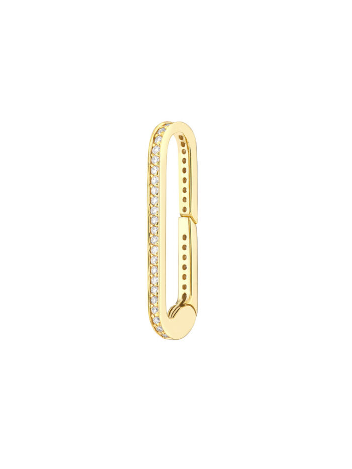 14K Yellow Gold 1/5tcw Diamond Paper Clip Push Lock - Jewelry - by Dazyle