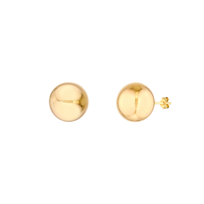 16mm 14K Yellow Gold Polished Ball Stud Earrings - 14K Yellow Gold