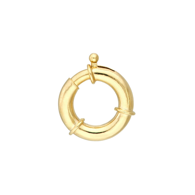 14K Yellow Gold Spring Ring Push Lock - for Chains - by Dazyle
