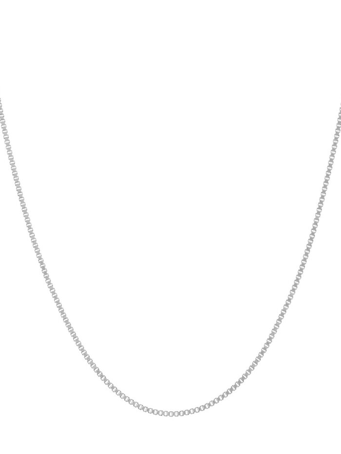 0.6mm Box Chain Sterling Silver - 16 Inch - by Dazyle