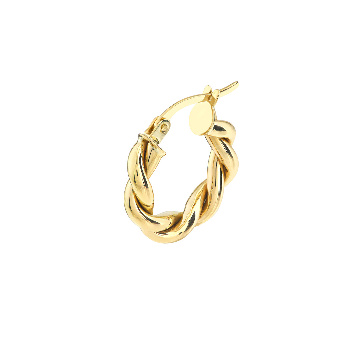 10K Yellow Gold Braided Double Tube Hoop Earrings - Hinge Closure - by Dazyle - Image 2