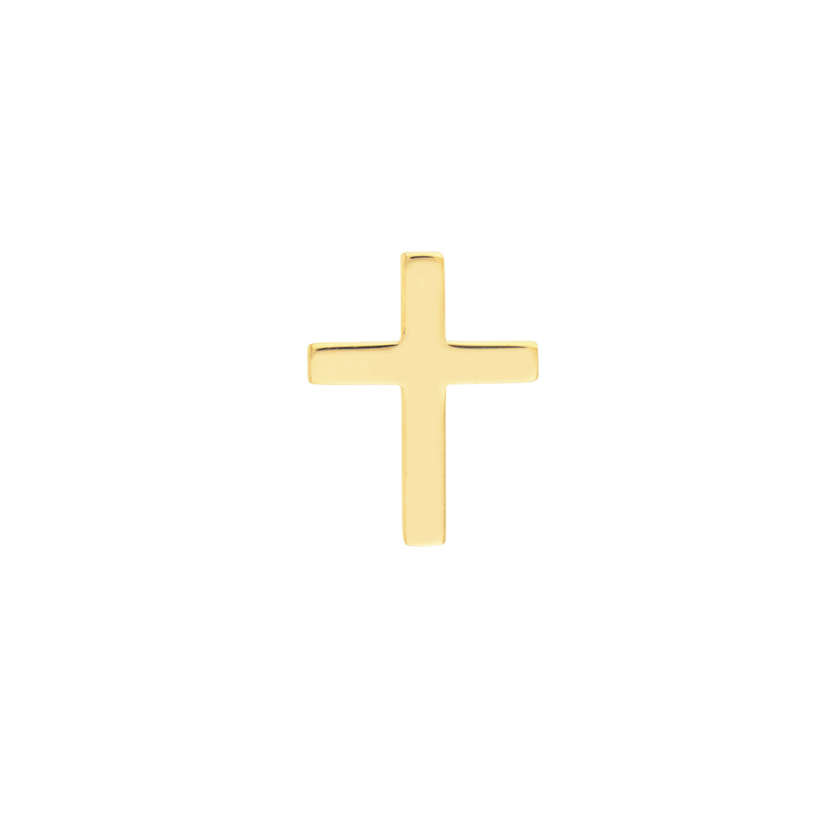 Cross Stud Earrings on Post Back - 10K Yellow Gold - by Dazyle - Image 2