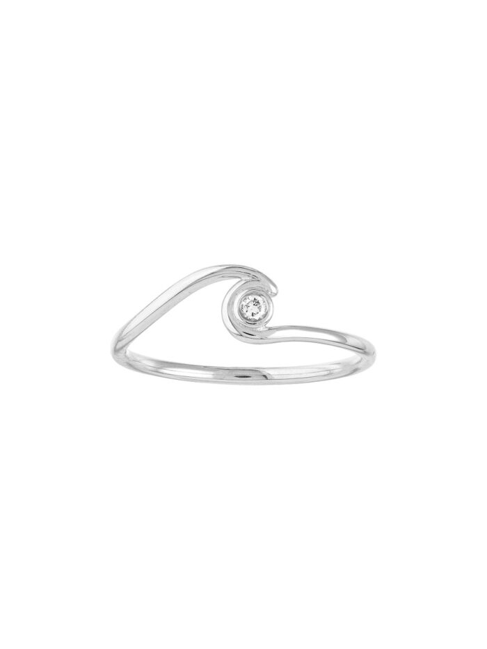 14K White Gold 3pt Diamond Solitair Wrap Ring - by Dazyle