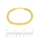 5.9mm Hollow D/C Curb Chain Bracelet - 14K Yellow Gold 7.5 Inch - by Dazyle