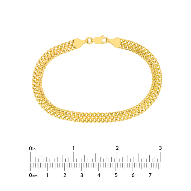 5.9mm Hollow D/C Curb Chain Bracelet - 14K Yellow Gold 7.5 Inch - by Dazyle - Image 5
