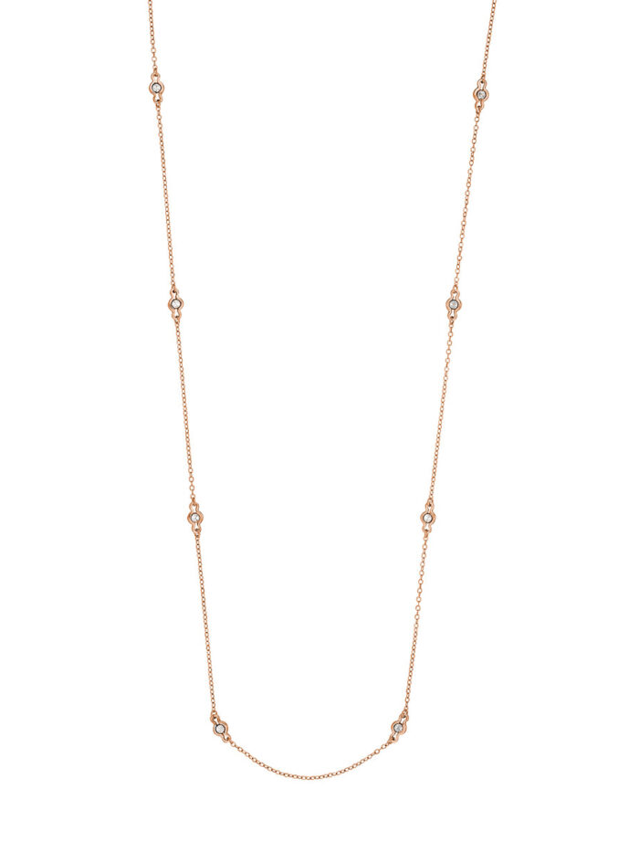 Long and Lovely Cable Illusion Station Necklace - 36 inches - by Dazyle