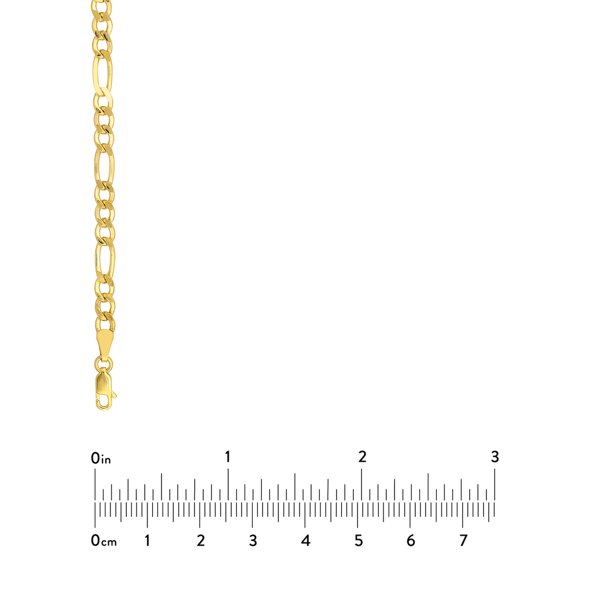 10K Yellow Gold Cuban Figaro Chain Necklace - 20 Inch - by Dazyle - Image 5