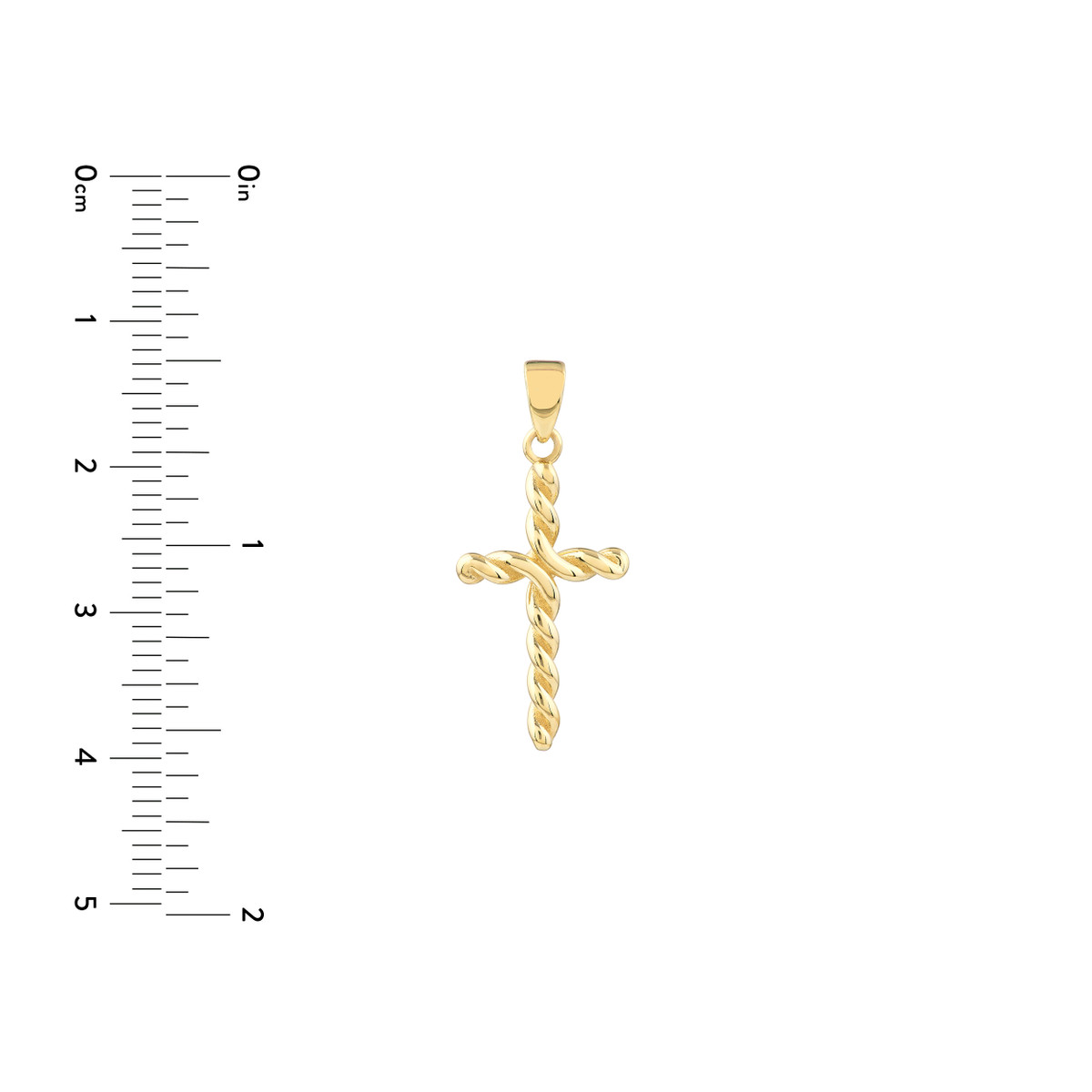 Small Twist Cross Pendant - 14K Yellow Gold - by Dazyle - Image 5