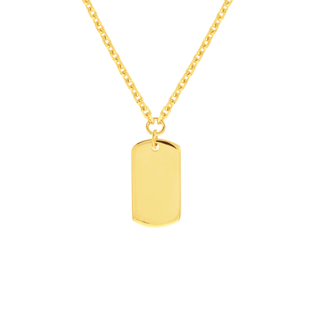 Double Dog Tag Adjustable Duet Necklace - 14K Yellow Gold 18 Inches - by Dazyle - Image 2