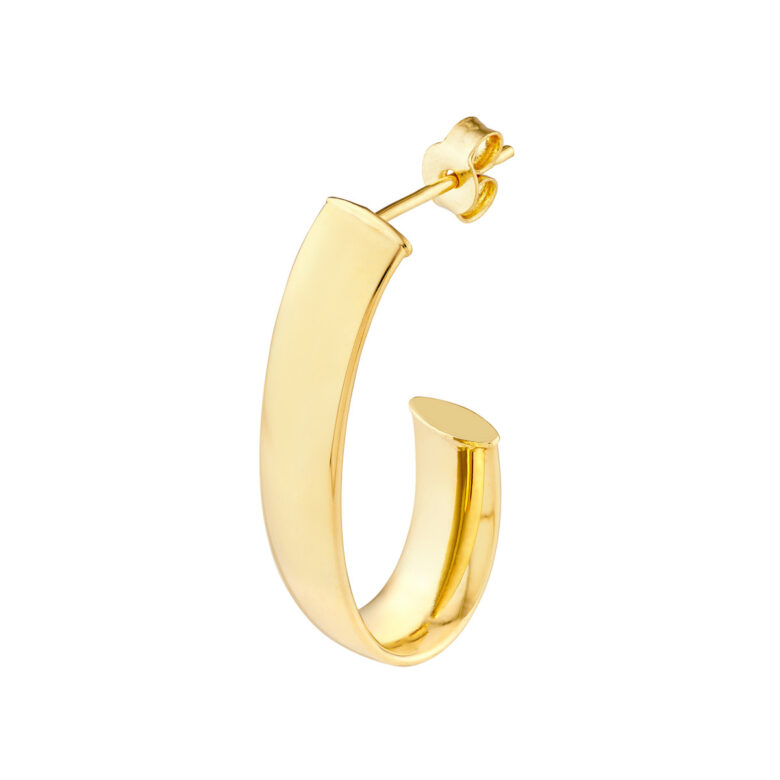 6mm Half Open Hoop Earrings - 14K Yellow Gold - by Dazyle - Image 3