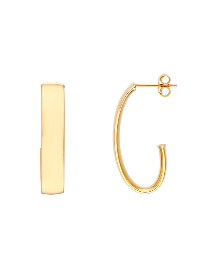 6mm Half Open Hoop Earrings - 14K Yellow Gold - by Dazyle